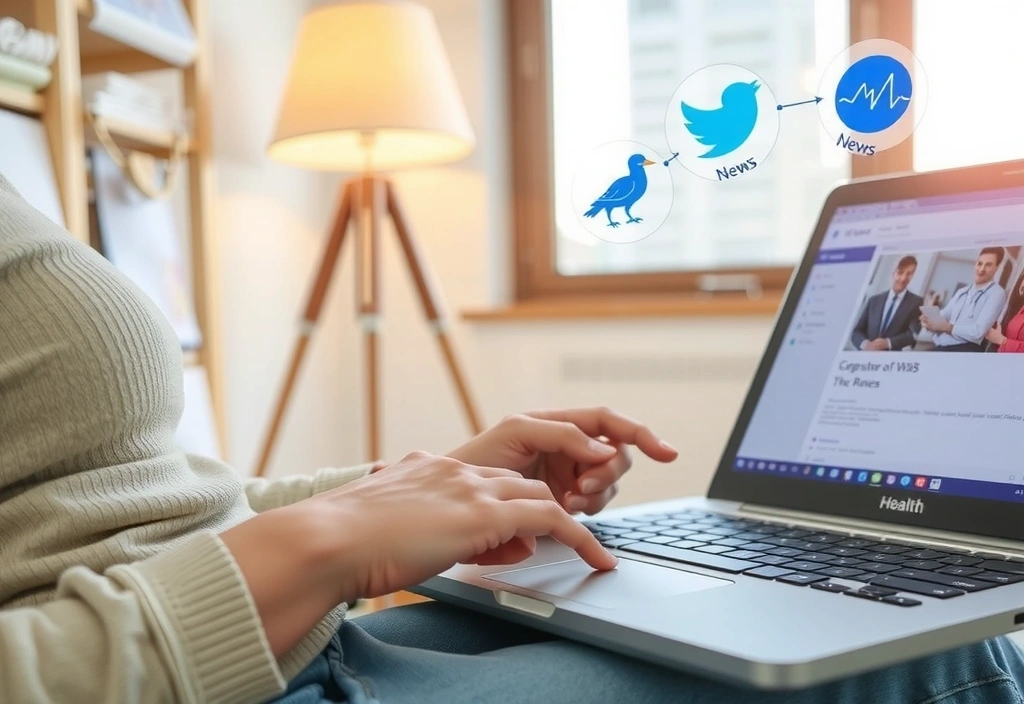 Personne lisant un article sur un ordinateur portable, symbolisant l'information et les actualités